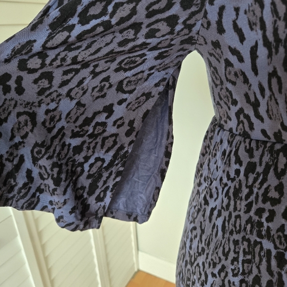 Soma Purple‎ Cheetah Print Babydoll Tunic Top Women's M Mobwife Loungewear Y2K - Picture 5 of 15